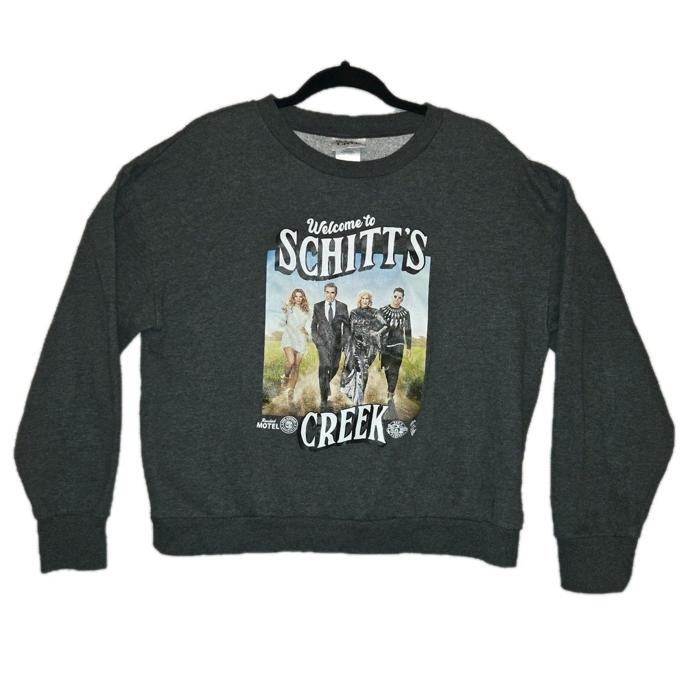 WELCOME TO SCHITT'S CREEK Sweatshirt Women's Large Gray Long Sleeve Moira Rose